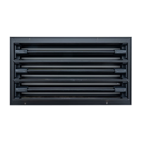 12"x6" Black Aluminum Linear 3-Slot Diffuser, Slim Modern AC Vent Cover for Wall, Ceiling & Floor