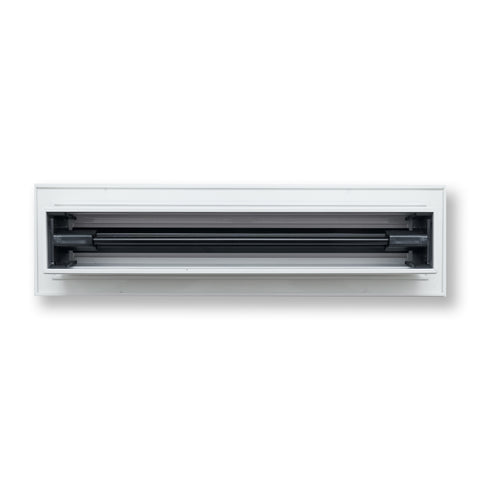 12"x2" White Aluminum Linear 1-Slot Diffuser, Slim Modern AC Vent Cover for Wall, Ceiling & Floor