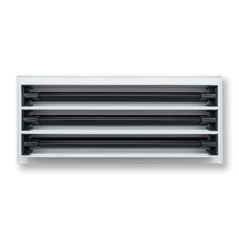 16"x6" White Aluminum Linear 3-Slot Diffuser, Slim Modern AC Vent Cover for Wall, Ceiling & Floor