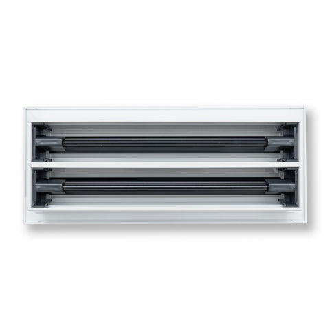 12"x4" White Aluminum Linear 2-Slot Diffuser, Slim Modern AC Vent Cover for Wall, Ceiling & Floor