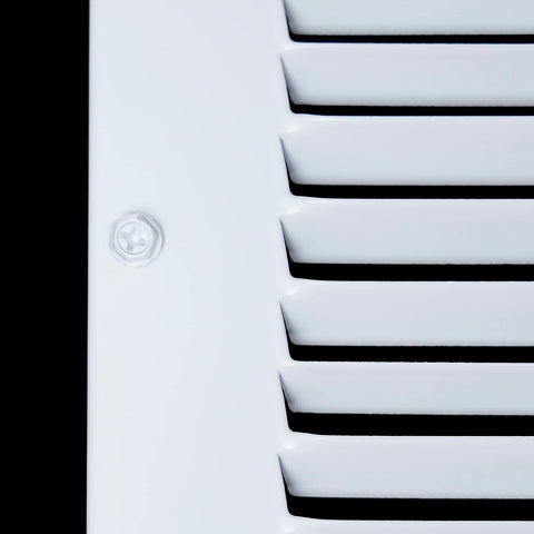 24"x6" White Steel Baseboard Return Air Grille, 7/8" Turnback Depth
