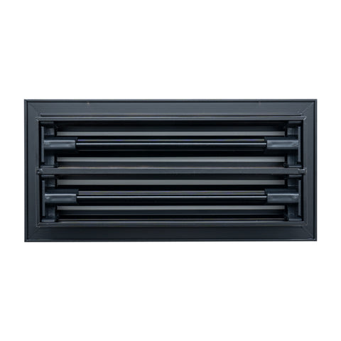10"x4" Black Aluminum Linear 2-Slot Diffuser, Slim Modern AC Vent Cover for Wall, Ceiling & Floor