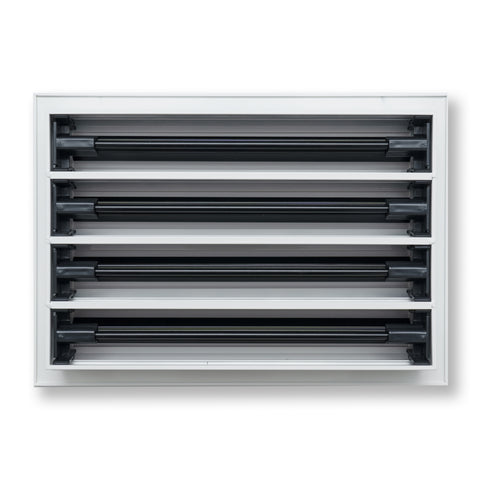 12"x8" White Aluminum Linear 4-Slot Diffuser, Slim Modern AC Vent Cover for Wall, Ceiling & Floor