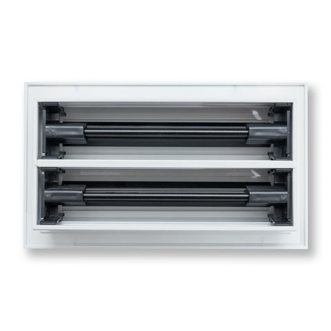 8"x4" White Aluminum Linear 2-Slot Diffuser, Slim Modern AC Vent Cover for Wall, Ceiling & Floor