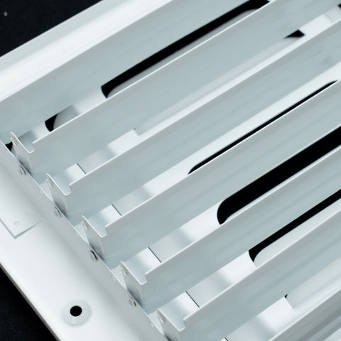 12"x6" 3-Way White Steel Fixed Curved Blade Air Supply Diffuser, Directional Register Vent Cover for Sidewall Or Ceiling