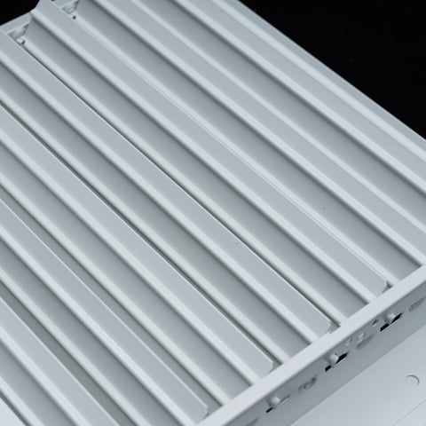 8"x6" 3-Way White Aluminum Adjustable Curved Blade Supply Register, Air Vent Cover with Damper for Sidewall Or Ceiling