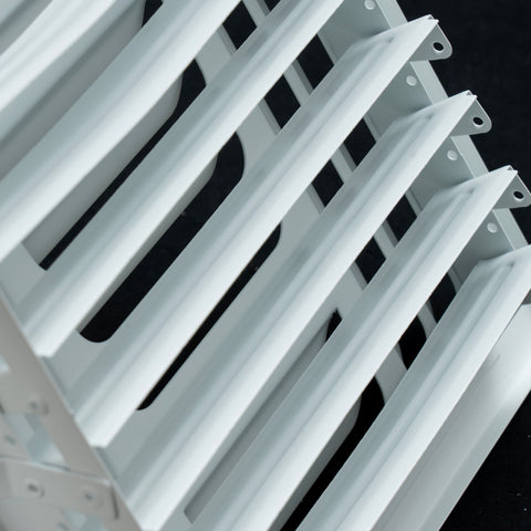 10"x8" 3-Way White Steel Fixed Curved Blade Air Supply Diffuser, Directional Register Vent Cover for Sidewall Or Ceiling