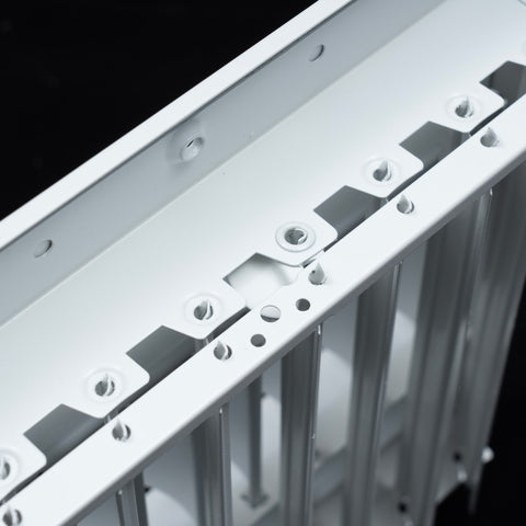 8"x4" 3-Way White Aluminum Adjustable Curved Blade Supply Register, Air Vent Cover with Damper for Sidewall Or Ceiling