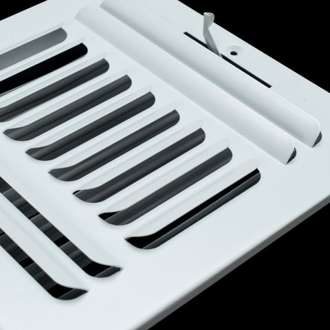 8"x8" 3-Way White Steel Fixed Curved Blade Air Supply Diffuser, Directional Register Vent Cover for Sidewall Or Ceiling