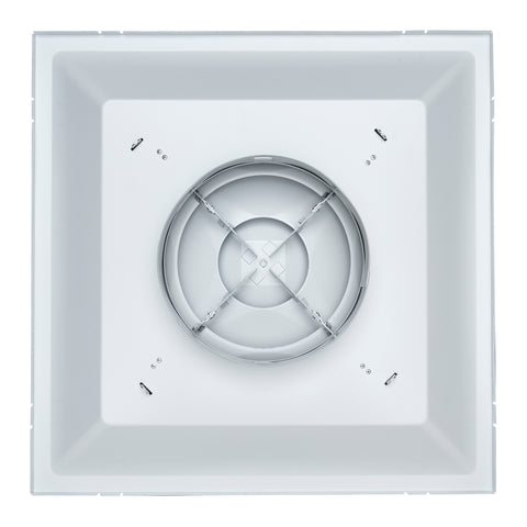 Fits 24"x24" White Steel T-Bar Drop Ceiling Diffuser, 2x2 Lay-In 3-Cone, 10" Round Neck