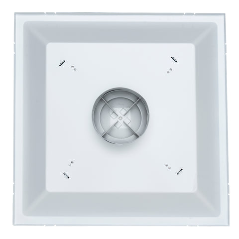 Fits 24"x24" White Steel T-Bar Drop Ceiling Diffuser, 2x2 Lay-In 3-Cone, 6" Neck