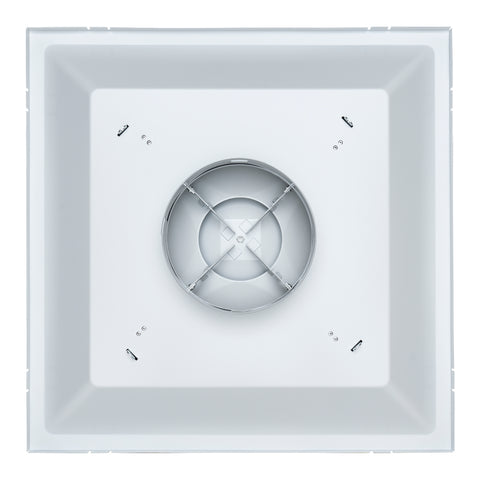 Fits 24"x24" White Steel T-Bar Drop Ceiling Diffuser, 2x2 Lay-In 3-Cone, 8" Round Neck