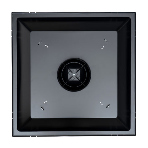 Fits 24"x24" Black Steel T-Bar Drop Ceiling Diffuser, 2x2 Lay-In 3-Cone, 6" Round Neck