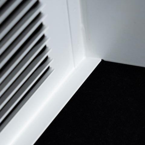 12"x6" White Steel Triangular Baseboard Grille, Efficient Airflow, 3-13/16" Depth