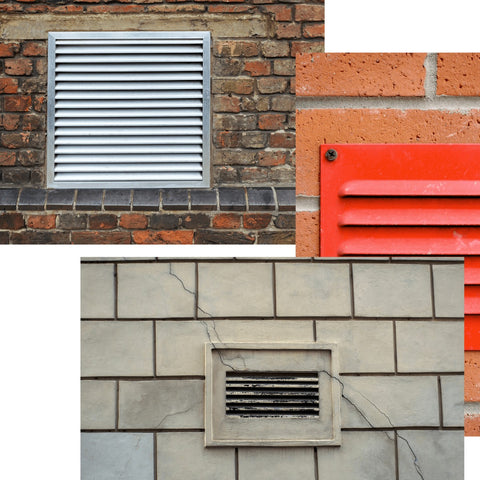 12"x12" Anodized Aluminum Exterior Wall Louver, Weatherproof Rain & Rust Resistant Vent Cover