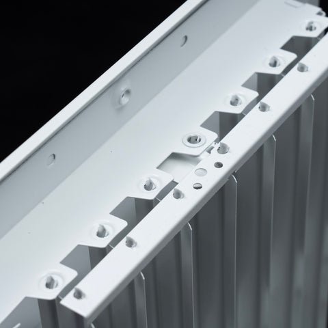 14"x14" 4-Way White Aluminum Adjustable Curved Blade Supply Register, Air Vent Cover with Damper for Sidewall Or Ceiling