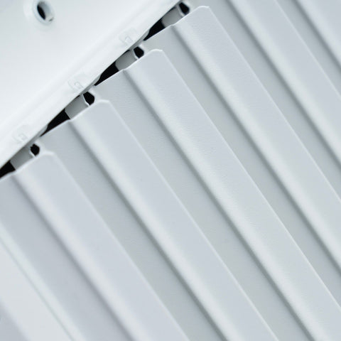 8"x8" 4-Way White Aluminum Adjustable Curved Blade Supply Register, Air Vent Cover with Damper for Sidewall Or Ceiling