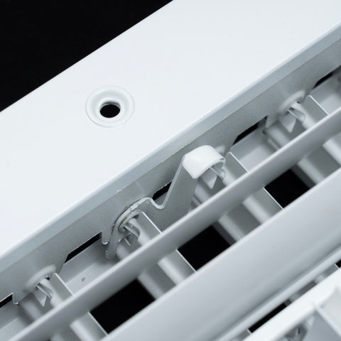 14"x14" 4-Way White Aluminum Adjustable Curved Blade Supply Register, Air Vent Cover with Damper for Sidewall Or Ceiling