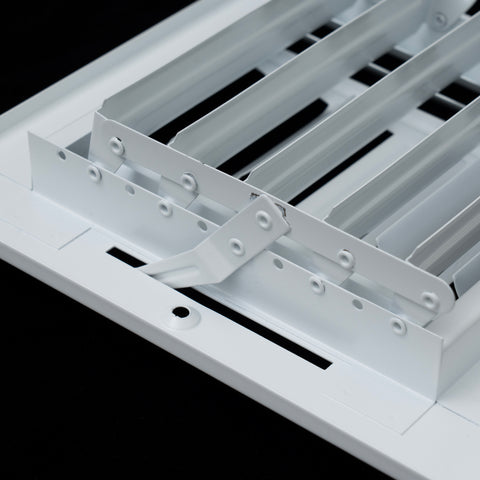 10"x10" 4-Way White Steel Fixed Curved Blade Air Supply Diffuser, Directional Register Vent Cover for Sidewall Or Ceiling