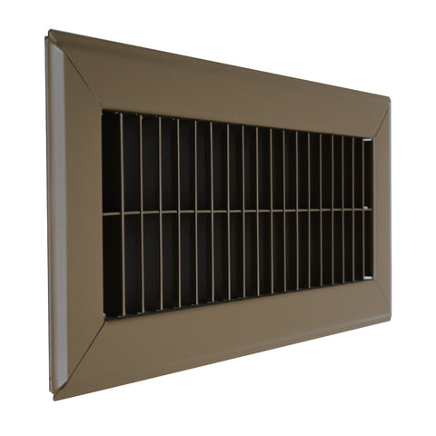 4"x10" Brown Steel Return Air Floor Grille, Walkable Heavy-Duty Fixed-Blade Vent Cover