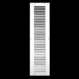 4"x20" White Steel Return Air Grille, High-Airflow HVAC Cold Air Intake for Wall & Ceiling