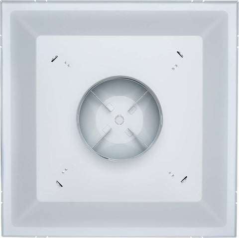 Fits 24"x24" White Steel T-Bar Drop Ceiling Diffuser, 2x2 Lay-In 2-Cone, 10" Round Neck
