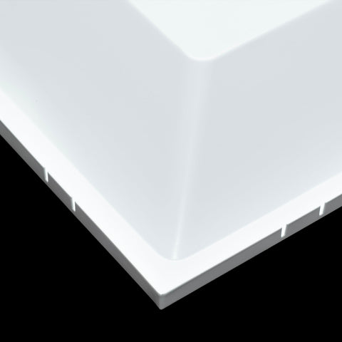 Fits 24"x24" White Steel T-Bar Drop Ceiling Diffuser, 2x2 Lay-In Flat Plate Plaque, 12" Round Neck