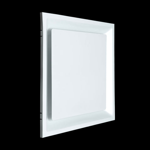 Fits 24"x24" White Steel T-Bar Drop Ceiling Diffuser, 2x2 Lay-In Flat Plate Plaque, 6" Round Neck