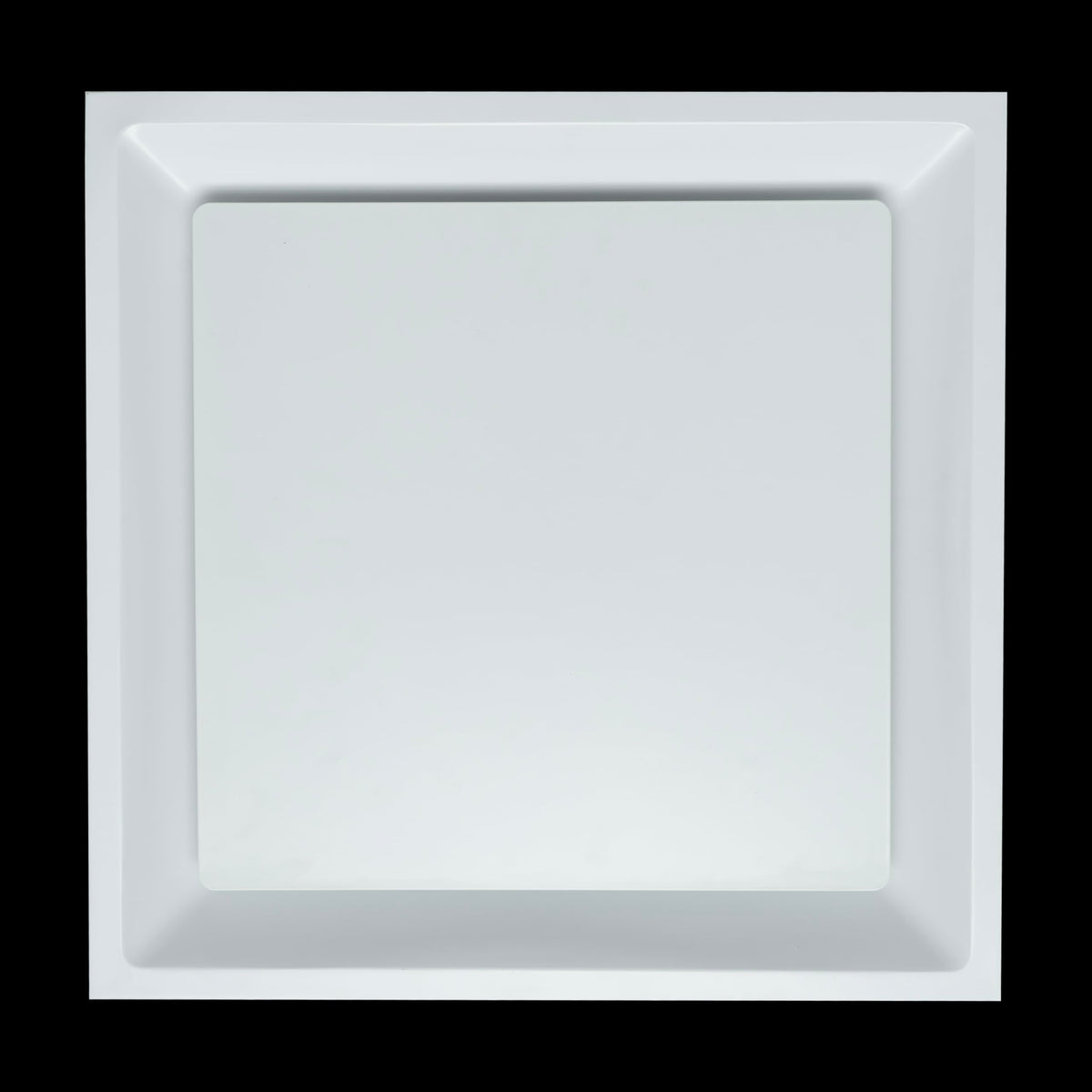 Fits 24"x24" White Steel T-Bar Drop Ceiling Diffuser, 2x2 Lay-In Flat Plate Plaque, 10" Round Neck