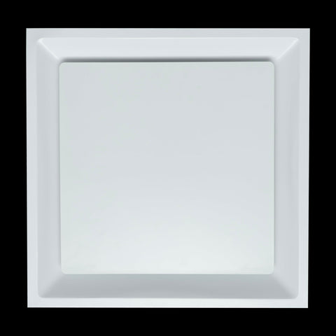 Fits 24"x24" White Steel T-Bar Drop Ceiling Diffuser, 2x2 Lay-In Flat Plate Plaque, 12" Round Neck