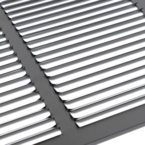 14"x10" Black Steel Return Air Grille, High-Airflow HVAC Cold Air Intake for Wall & Ceiling