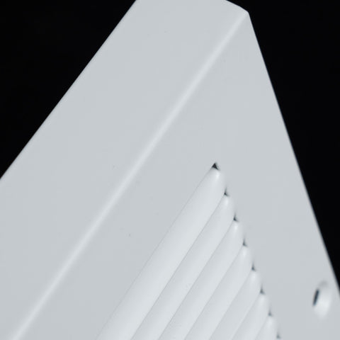 30"x6" White Steel Triangular Baseboard Grille, Efficient Airflow, 3-13/16" Depth