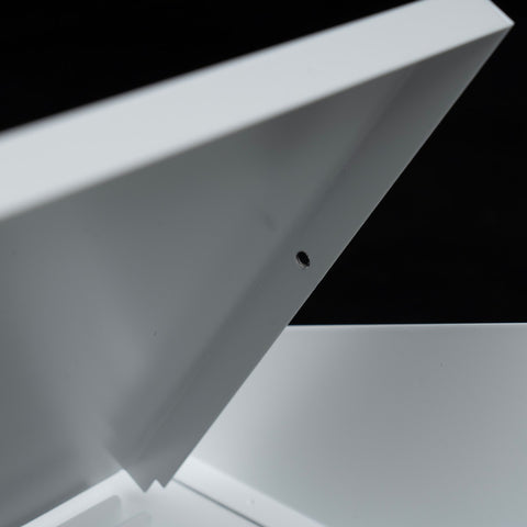 12"x6" White Steel Triangular Baseboard Grille, with Damper, 3-13/16" Depth