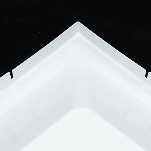 Fits 24"x24" White Steel T-Bar Drop Ceiling Diffuser, 2x2 Lay-In Flat Plate Plaque, 6" Round Neck