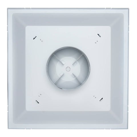 Fits 24"x24" White Steel T-Bar Drop Ceiling Diffuser, 2x2 Lay-In 2-Cone, 6" Round Neck
