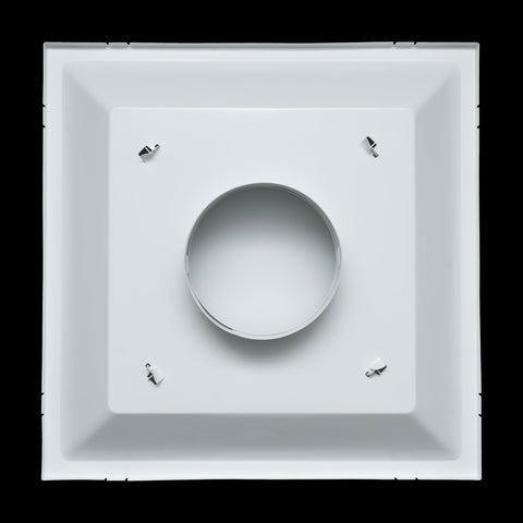 Fits 24"x24" White Steel T-Bar Drop Ceiling Diffuser, 2x2 Lay-In Flat Plate Plaque, 12" Round Neck