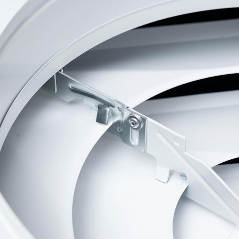 Fits 24"x24" White Steel T-Bar Drop Ceiling Diffuser, 2x2 Lay-In 2-Cone, 12" Round Neck