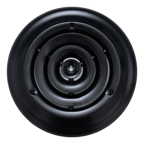 6" Black Steel Round Ceiling Diffuser, Supply Vent Cover for Round Neck Air Ducts