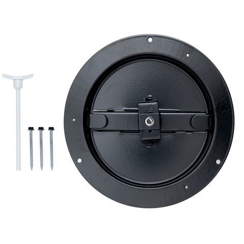 6" Black Steel Butterfly Damper for Round Ceiling Diffuser, Plastic Key Handle