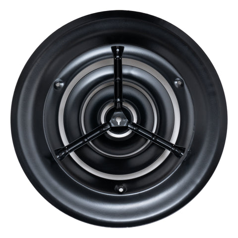 6" Black Steel Round Ceiling Diffuser, Supply Vent Cover for Round Neck Air Ducts