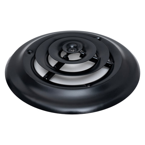 6" Black Steel Round Ceiling Diffuser, Supply Vent Cover for Round Neck Air Ducts