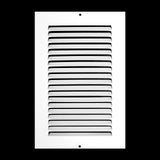 6"x12" White Steel Return Air Grille, High-Airflow HVAC Cold Air Intake for Wall & Ceiling