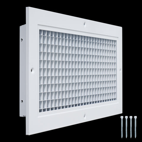 6"x14" White Aluminum Eggcrate Return Air Grille, Low-Noise High-Airflow Rust-Proof Vent Cover