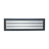 6"x24" Black Steel Return Air Floor Grille, Walkable Heavy-Duty Fixed-Blade Vent Cover