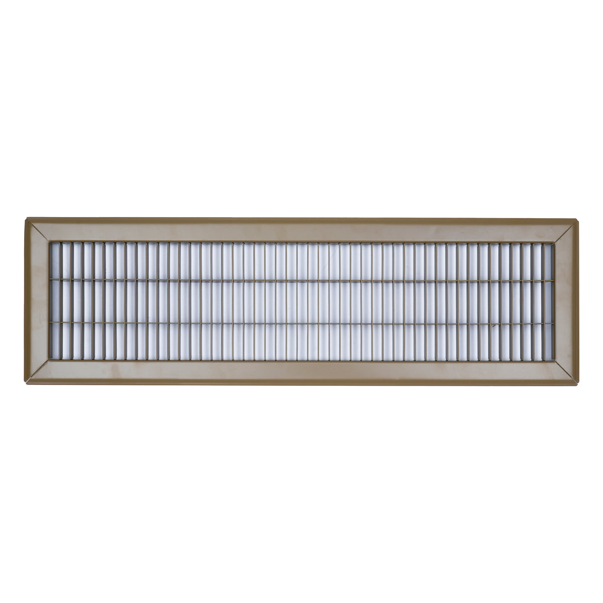6"x24" Brown Steel Return Air Floor Grille, Walkable Heavy-Duty Fixed-Blade Vent Cover