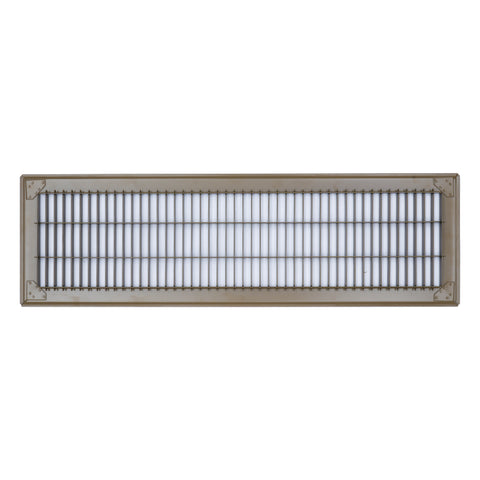 6"x24" Brown Steel Return Air Floor Grille, Walkable Heavy-Duty Fixed-Blade Vent Cover