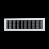 6"x24" White Steel Return Air Floor Grille, Walkable Heavy-Duty Fixed-Blade Vent Cover