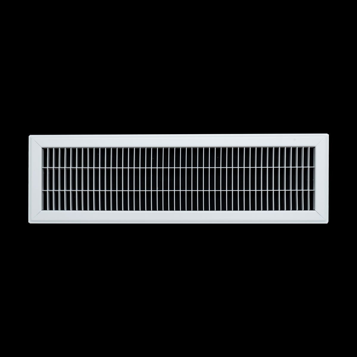 6"x24" White Steel Return Air Floor Grille, Walkable Heavy-Duty Fixed-Blade Vent Cover