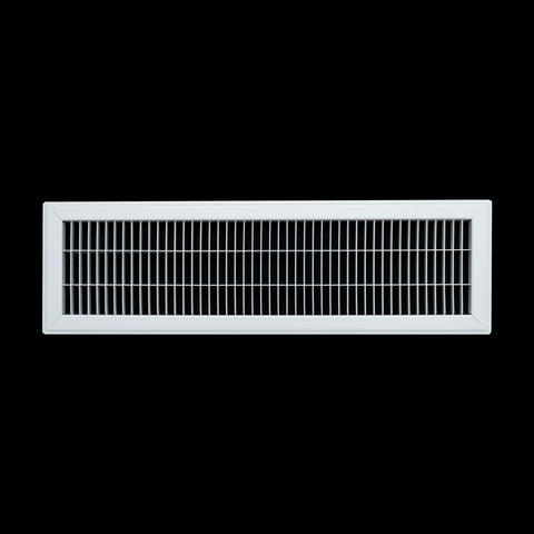 6"x24" White Steel Return Air Floor Grille, Walkable Heavy-Duty Fixed-Blade Vent Cover