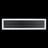 6"x30" White Steel Return Air Floor Grille, Walkable Heavy-Duty Fixed-Blade Vent Cover